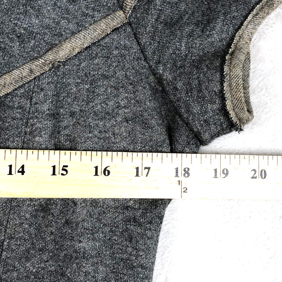 ANTHROPOLOGIE SINE Wool Blend Dress Sz 8 Gray Beige‎ Raw Edges Patchwork S/S - Picture 7 of 10